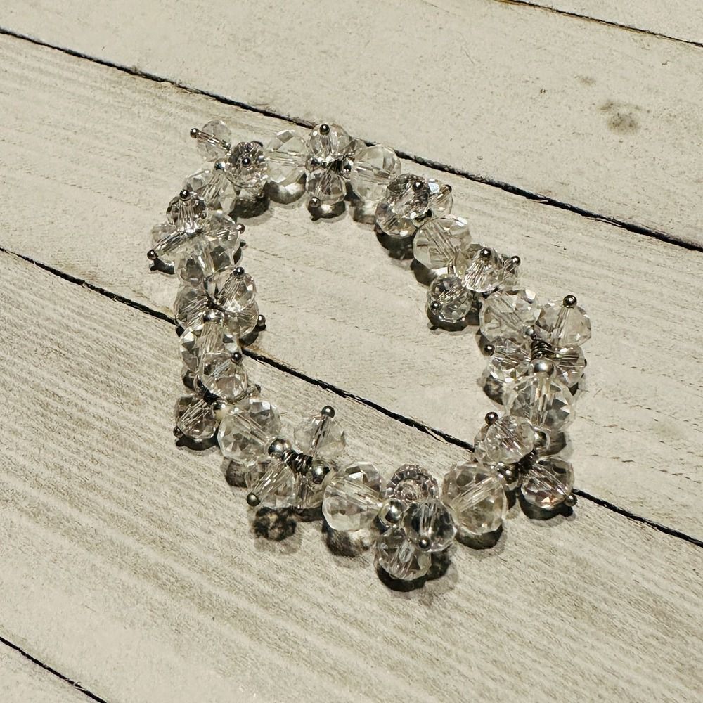 Faceted Clear AB Crystal Stretch Bracelet